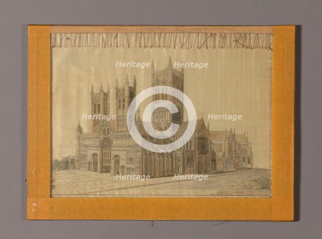 Picture of the Cathedral at Lincoln, England, Lincoln, 1870/80. Creator: Unknown.