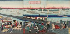 Picture of the Steam Engine Railway in Yatsuyama, Tokyo, 1871. Creator: Utagawa Hiroshige II