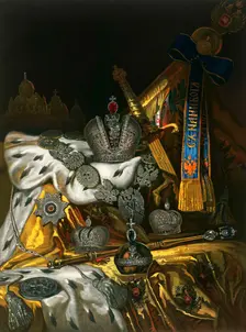 Picture of the Russian Imperial regalia, 1856. Artist: Anon