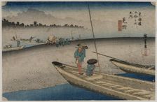 Picture of the Tenryu River near Mitsuke (Station 29)..., 1833. Creator: Ando Hiroshige (Japanese, 1797-1858)