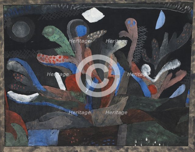 Picture of a garden in dark colours (Dunkelbuntes Gartenbild), 1923. Artist: Klee, Paul (1879-1940)