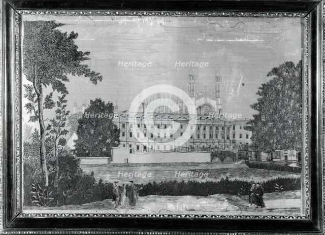 Picture of Kings College Chapel, Cambridge (Needlework), England, 1785. Creator: S.Smith.