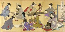 Picture of Koto, Game, and Painting, published in 1889. Creator: Mizuno Toshikata