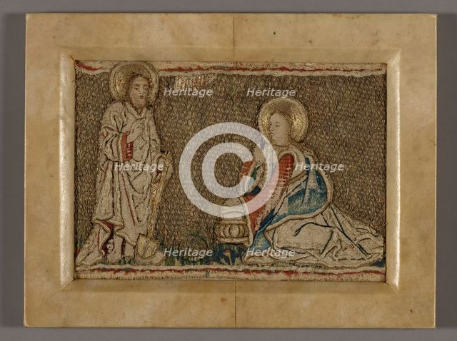 Picture (Probably from an Orphrey Band Depicting Christ before Mary Magdalene), 1400/25. Creator: Unknown.