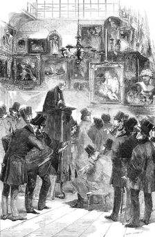 Picture Sale at Messrs. Christie and Manson's, King-Street, St. James's, 1856. Creator: Henry Duff Linton
