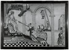 Picture Showing Esther and Ahasvervs (Needlework), England, 1713. Creator: Unknown