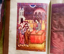 Pictures from the 1603 Gospel, sacristy of the Ipatievsky Monastery, Kostroma, 1911. Creator: Sergey Mikhaylovich Prokudin-Gorsky