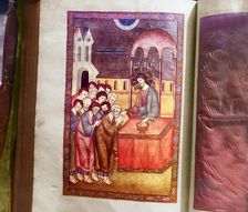 Pictures from the 1603 Gospel, sacristy of the Ipatievsky Monastery, Kostroma, 1911. Creator: Sergey Mikhaylovich Prokudin-Gorsky