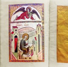 Pictures from the 1603 Gospel, vestry of the Ipatievsky Monastery. Kostroma, 1911. Creator: Sergey Mikhaylovich Prokudin-Gorsky