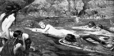 Pictures from the New Gallery: A Race: Mermaids and Tritons - C. Smithers, 1895. Creator: George Meisenbach