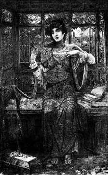 Pictures from the New Gallery: O Swallow, flying from the golden woods...J. M. Strudwick, 1895. Creator: George Meisenbach