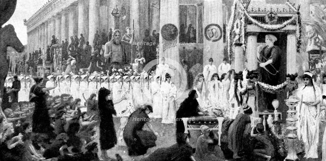 Pictures from the New Gallery: The Bear Festival and...Offering to Artemis - Claudius Harper, 1895. Creators: Unknown, Claudius Harper.
