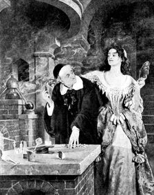 Pictures from the New Gallery: The Laboratory - The Hon. John Collier, 1895. Creator: George Meisenbach