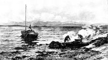Pictures from the Royal Academy: Tanning the Herring-Nets - C. Hunter, A.R.A., 1895. Creator: George Meisenbach
