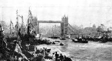 Pictures from the Royal Academy: The Opening of the Tower Bridge - W. L. Wyllie, A.R.A., 1895. Creator: George Meisenbach