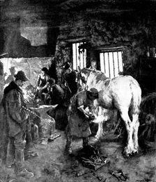 Pictures from the Royal Academy: The Smithy - Stanhope A. Forbes, A.R.A., 1895. Creator: George Meisenbach