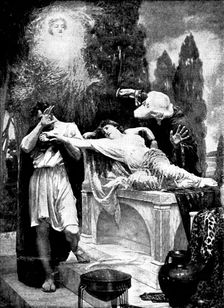 Pictures from the Royal Academy: The Sacrifice of Iphigenia - Reginald Arthur, 1895. Creator: George Meisenbach