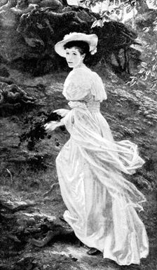 Pictures from the Royal Academy: Through the Wood...Louisa Starr-Canziani, 1895. Creator: George Meisenbach