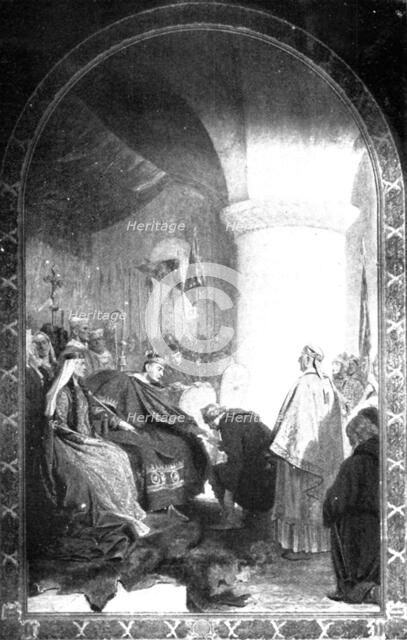 Pictures from the Royal Academy: William the Conqueror Granting a Charter... - Seymour Lucas, 1898. Creator: Unknown.