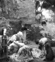 Pictures from the Royal Academy: A Dalesman's Clipping, Westmorland - Frank Bramley, A.R.A., 1898. Creator: Unknown