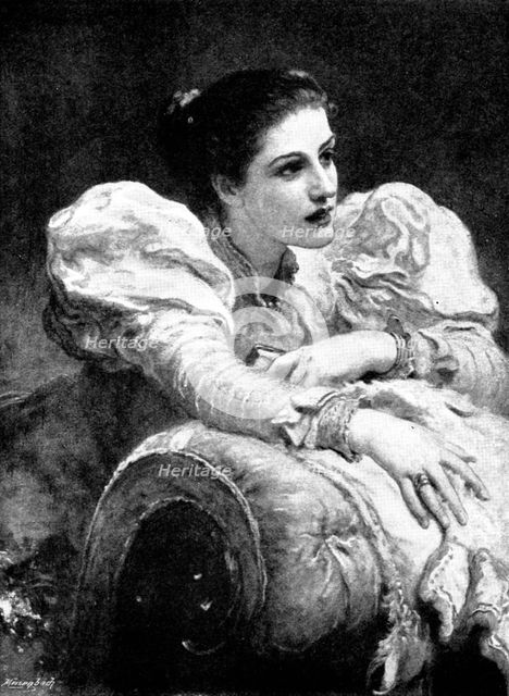 Pictures from the Royal Academy: A Fair Disputant - J. Sant, R.A., 1895. Creator: George Meisenbach.