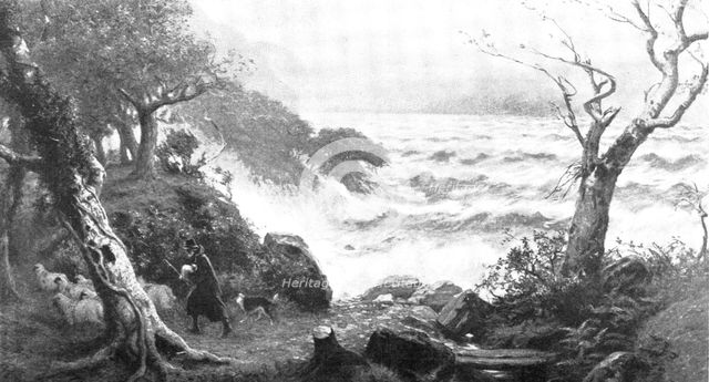 Pictures from the Royal Academy: A Storm on Albion's Coast - P. R. Morris, A.R.A., 1895. Creator: George Meisenbach.
