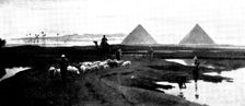 Pictures from the Royal Academy: ...Ancient Causeway leading to the Pyramids - F. Goodall, R.A, 1898 Creator: Unknown