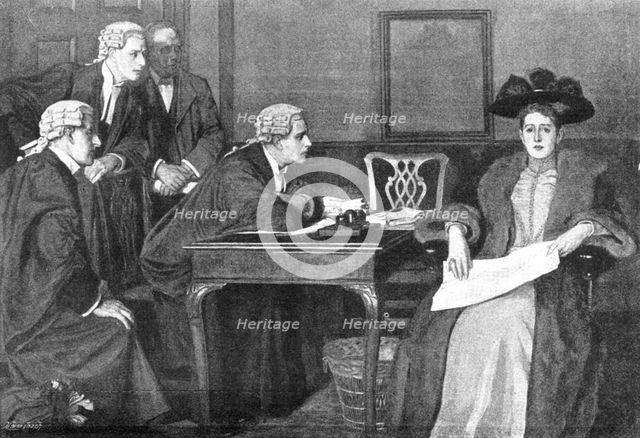 Pictures from the Royal Academy: Defendant and Counsel - W. F. Yeames, R.A., 1895. Creator: George Meisenbach.