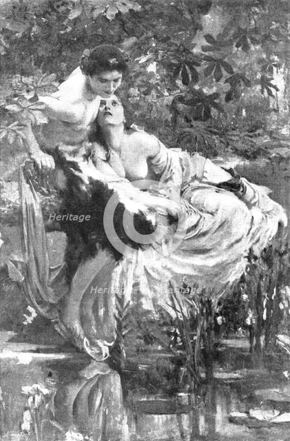 Pictures from the Royal Academy: Echo and Narcissus - Solomon J. Solomon, 1895. Creator: George Meisenbach.