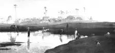 Pictures from the Royal Academy: ...Egyptian Village on the...Nile - Frederick Goodall, R.A., 1898. Creator: Unknown
