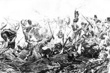 Pictures from the Royal Academy: Gordons and Greys to the Front...Waterloo - Stanley Berkeley, 1898. Creator: Unknown