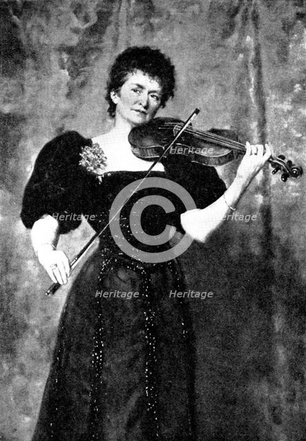 Pictures from the Royal Academy: Lady Hallé (Madame Norman Neruda) - Hon. J. Collier, 1895. Creator: George Meisenbach.