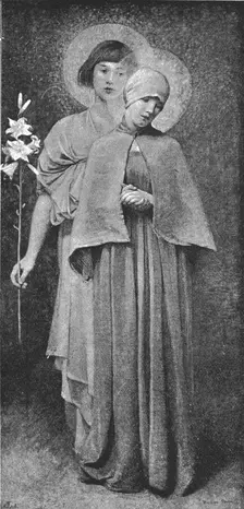 'Pictures of the Year - V. "Hail, Mary !" after Mrs Marianne Stokes 1891. Creator: Unknown