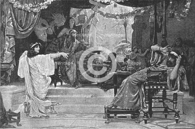 ''Pictures of the Year VIII, Esther denouncing Haman to Ahasuerus', 1888. Creator: Ernest Normand.