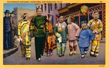 Picturesque costumes, Chinatown, San Francisco, California, USA, 1932