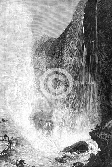 "Picturesque America:" Cave of the Winds, Niagara Falls, 1881. Creator: Unknown.