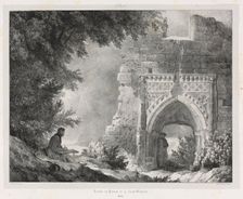 Picturesque and Romantic Journeys in Old France: Ruins of the Palace of the White Queen, 1824. Creator: Alexandre-Evariste Fragonard (French, 1781-1850)