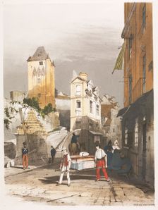 Picturesque Architecture in Paris, Ghent, Antwerp, Rouen, Etc.: Tour de Remy, Dieppe, 1839. Creator: Thomas Shotter Boys (British, 1803-1874)