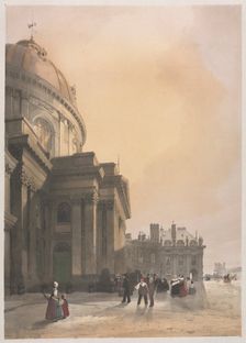 Picturesque Architecture in Paris, Ghent, Antwerp, Rouen: La Chapelle de lInstitut..., 1839. Creator: Thomas Shotter Boys (British, 1803-1874)