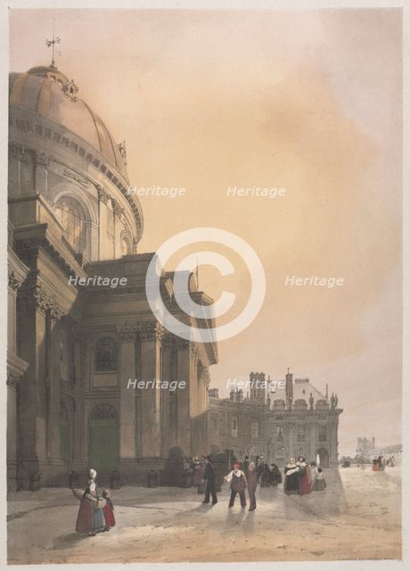 Picturesque Architecture in Paris, Ghent, Antwerp, Rouen: La Chapelle de lInstitut..., 1839. Creator: Thomas Shotter Boys (British, 1803-1874).