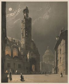 Picturesque Architecture in Paris, Ghent, Antwerp, Rouen: St. Etienne du Mont and the Pantheon..., 1 Creator: Thomas Shotter Boys (British, 1803-1874); Charles Joseph Hullmandel