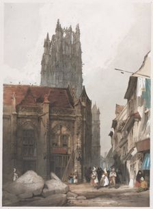 Picturesque Architecture in Paris, Ghent, Antwerp, Rouen: St. Laurent, Rouen, France, 1839. Creator: Thomas Shotter Boys (British, 1803-1874)