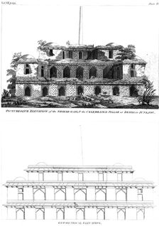 Picturesque Elevation of the Shikar Gah and the Celebrated Pillar at Delhi, June 1797 (1799)