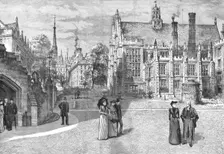 'Picturesque London -- The Middle Temple Hall and Gardens 1890. Creators: HW Brewer, Edward Killingworth Johnson