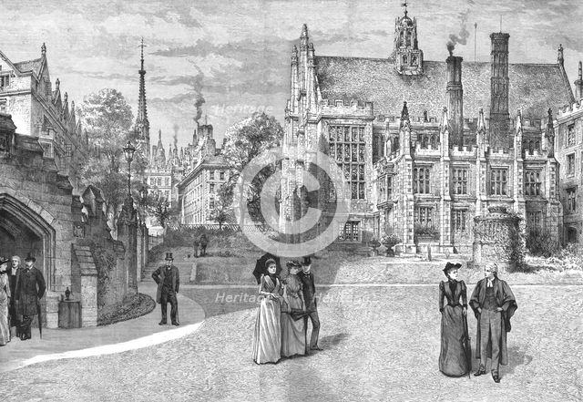''Picturesque London -- The Middle Temple Hall and Gardens', 1890. Creators: HW Brewer, Edward Killingworth Johnson.