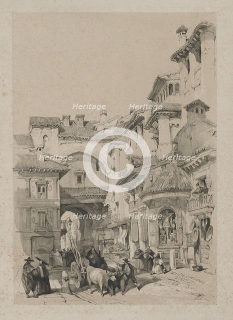 Picturesque Sketches in Spain: Gate of the Vivarrambla, Granada, 1837. Creator: Thomas Shotter Boys (British, 1803-1874); Hodgson & Graves6, Pall Mall, London.