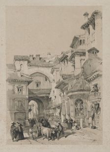 Picturesque Sketches in Spain: Gate of the Vivarrambla, Granada, 1837. Creator: Thomas Shotter Boys (British, 1803-1874); Hodgson & Graves6, Pall Mall, London