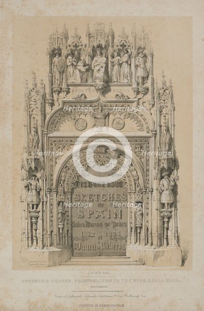 Picturesque Sketches in Spain: Title Page, 1837. Creator: Thomas Allom (British, 1804-1872); Hodgson & Graves 6, Pall Mall, London.