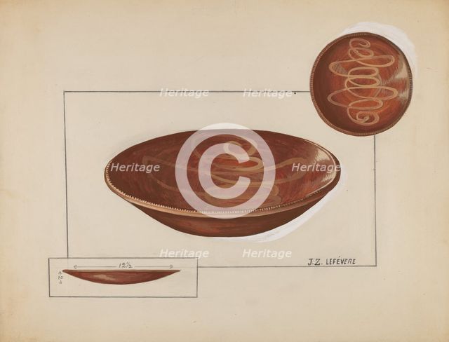Pie Plate, 1935/1942. Creator: Jules Lefevere.