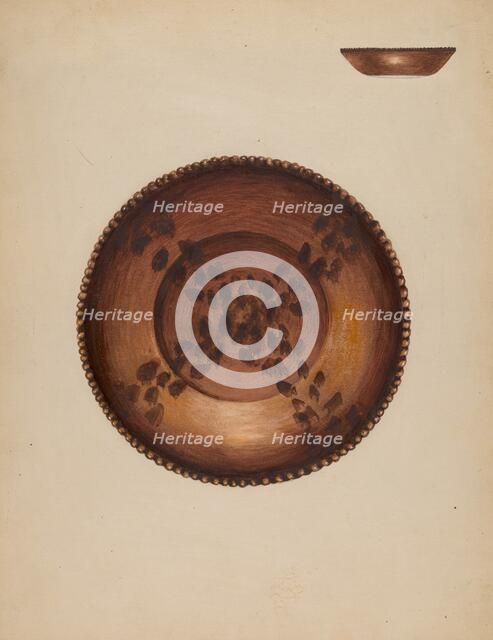 Pie Plate, 1936. Creator: Anna Aloisi.